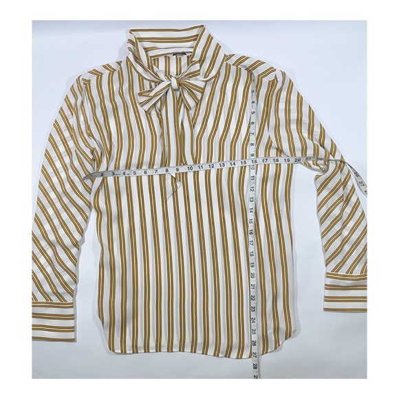 NEW LOFT Striped Bow Neck Blouse (Size: L-1X) NWT - Picture 5 of 7